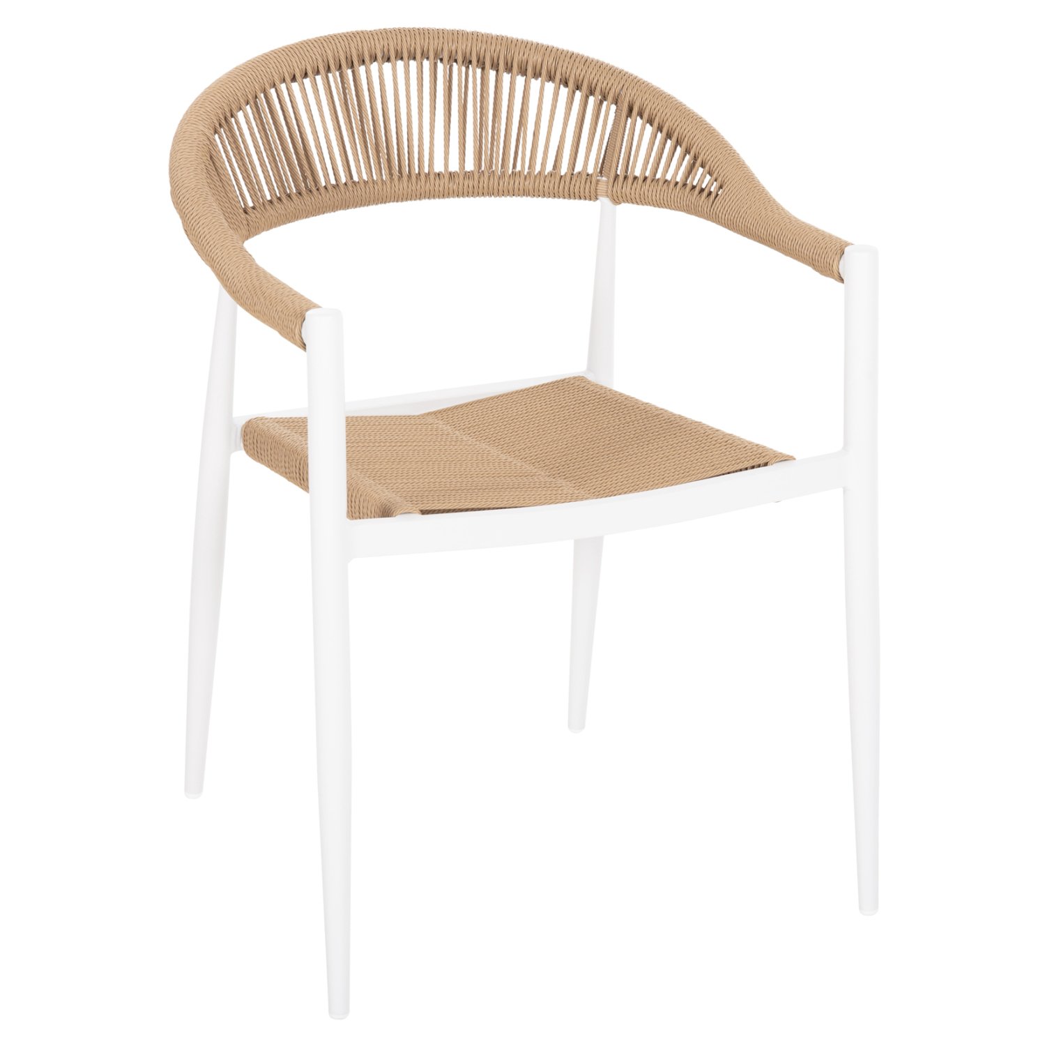 polythrona-aloyminioy-leyki-pe-rattan-mp ΠΟΛΥΘΡΟΝΑ ΑΛΟΥΜΙΝΙΟΥ GRET HM5854.01 ΛΕΥΚΗ PE RATTAN ΜΠΕΖ 56x55,5x78Υεκ. - Image 1