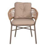 ΠΟΛΥΘΡΟΝΑ ΑΛΟΥΜΙΝΙΟΥ ΜΟΚΑ ΕΠΑΓΓΕΛΜ. RATTAN & ΜΑΞΙΛΑΡΙ ΜΠΕΖ HM5863.02 60x56x84 εκ. - Image 3