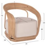 ΠΟΛΥΘΡΟΝΑ DUCHESS ΑΠΟ RATTAN ΦΥΣΙΚΟ-ΕΚΡΟΥ ΜΑΞΙΛΑΡΙ HM9478 81x59x70Y εκ. - Image 2