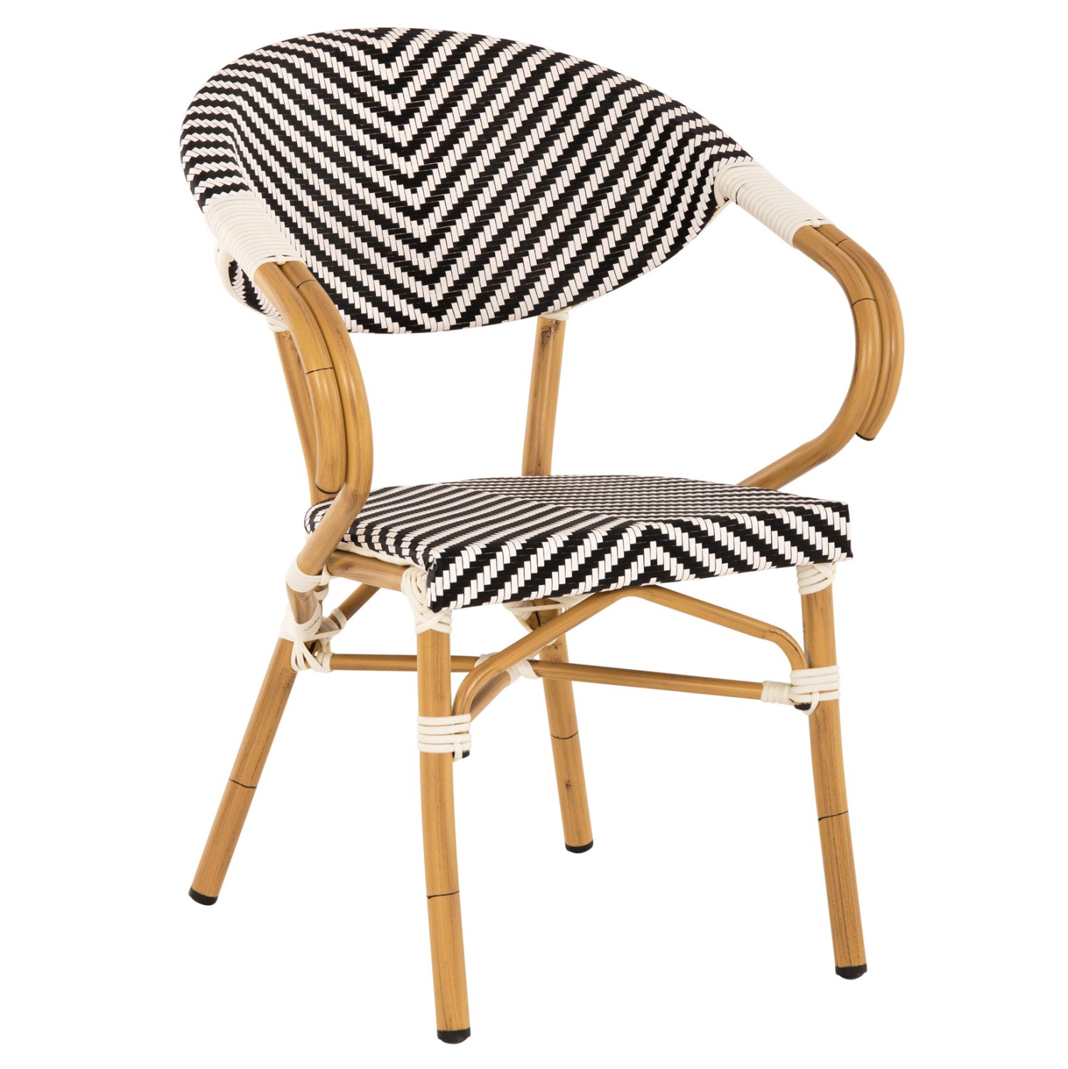 polythrona-bamboo-look-fb9586101-mayro-l ΠΟΛΥΘΡΟΝΑ BAMBOO LOOK HM5861.01 ΜΑΥΡΟ-ΛΕΥΚΟ 57x55x82 εκ. - Image 1