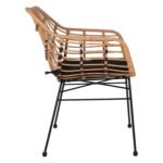 ΠΟΛΥΘΡΟΝΑ ΕΠΑΓΓΕΛΜΑΤΙΚΗ ΜΑΥΡΟ ΜΕΤΑΛΛΟ RATTAN ΜΠΕΖ & ΜΑΞΙΛΑΡΙ HM5864.01 58,5x60,5x80 εκ. - Image 4