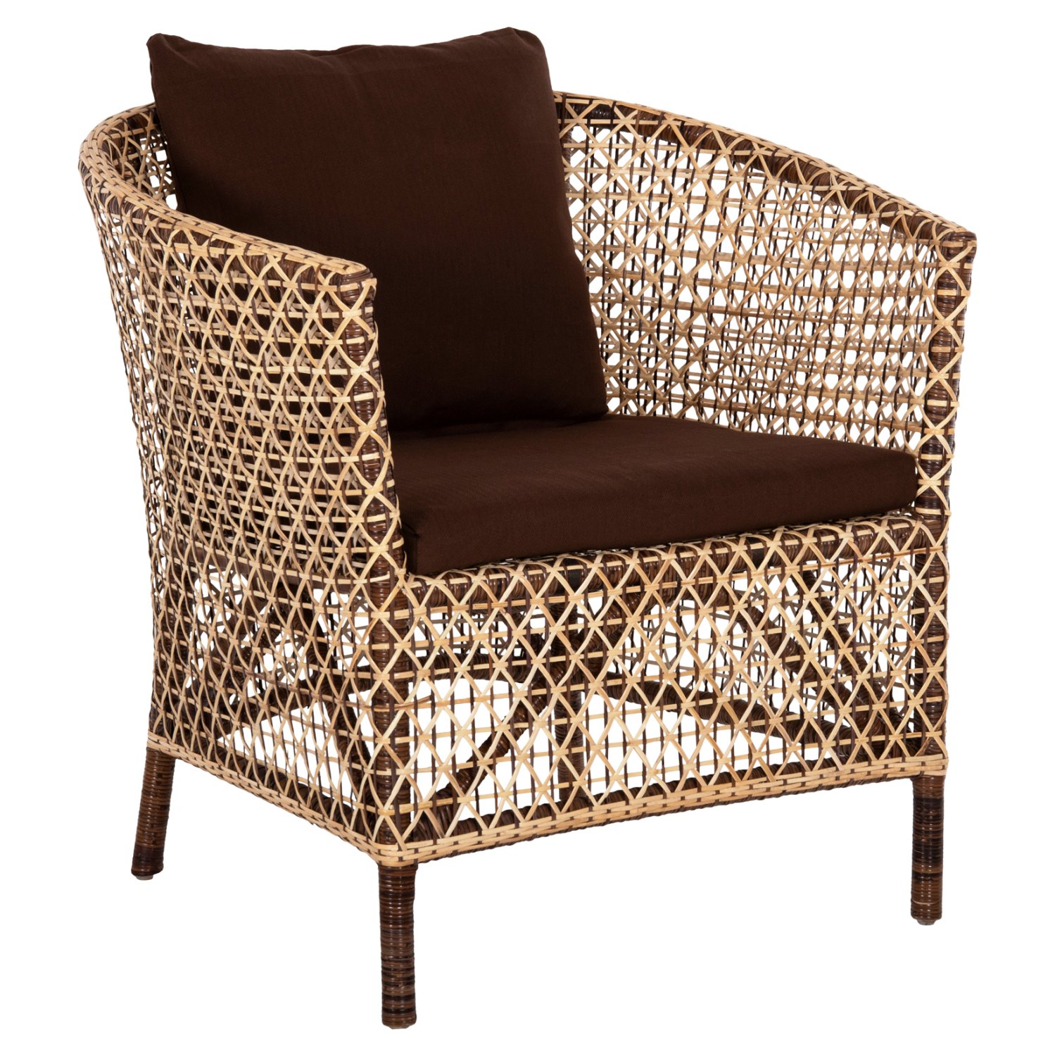 polythrona-exotchoroy-fb96111-rattan-kaf ΠΟΛΥΘΡΟΝΑ ΕΞΩΤ.ΧΩΡΟΥ HM6111 SILMAR-RATTAN ΚΑΦΕ ΚΑΙ ΦΥΣΙΚΟ-ΜΑΞΙΛΑΡΙΑ ΚΑΦΕ 82x76x85Υεκ - Image 1