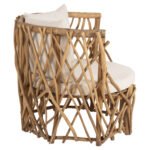 ΠΟΛΥΘΡΟΝΑ ΚΑΑΝ HM5994 ΚΛΑΔΙΑ TEAK ΣΕ ΦΥΣΙΚΟ-ΜΑΞΙΛΑΡΙΑ ΛΕΥΚΑ 95x89x80Υεκ. - Image 4