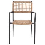 ΠΟΛΥΘΡΟΝΑ TRILAN HM6044.02 ΑΛΟΥΜΙΝΙΟ ΜΑΥΡΟ ΜΕ ΣΥΝΘΕΤΙΚΟ RATTAN ΦΥΣΙΚΟ 57x59x85Υεκ. - Image 3