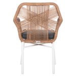 ΠΟΛΥΘΡΟΝΑ TOPIN HM6048.01 ΑΛΟΥΜΙΝΙΟ ΛΕΥΚΟ-P.E. RATTAN ΑΝΟΙΧΤΟ ΚΑΦΕ-ΜΑΞΙΛΑΡΙ ΓΚΡΙ 58x60x83Υ εκ - Image 6