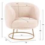 ΠΟΛΥΘΡΟΝΑ ARIEN HM8403.20 ΥΦΑΣΜΑ ΜΠΟΥΚΛΕ ΕΚΡΟΥ ΜΕ ΧΡΥΣΗ ΒΑΣΗ 78x75x84Υεκ. - Image 2