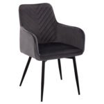 ΠΟΛΥΘΡΟΝΑ LATRELL HM8582.01 ΓΚΡΙ ΒΕΛΟΥΔΟ & ΜΑΥΡΑ ΜΕΤΑΛΛΙΚΑ ΠΟΔΙΑ 54x57x84Yεκ.