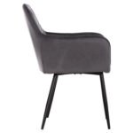 ΠΟΛΥΘΡΟΝΑ LATRELL HM8582.01 ΓΚΡΙ ΒΕΛΟΥΔΟ & ΜΑΥΡΑ ΜΕΤΑΛΛΙΚΑ ΠΟΔΙΑ 54x57x84Yεκ. - Image 4