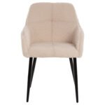 ΠΟΛΥΘΡΟΝΑ SHELLY HM8591.02 ΥΦΑΣΜΑ TEDDY ΛΕΥΚΟ-ΜΑΥΡΑ ΜΕΤΑΛΛΙΚΑ ΠΟΔΙΑ 57x55x87Yεκ. - Image 3