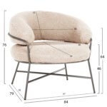 ΠΟΛΥΘΡΟΝΑ TRUDI HM8639.23 ΑΠΟ ΜΠΟΥΚΛΕ ΛΕΥΚΟ ΜΕ ΑΣΗΜΙ ΣΚΕΛΕΤΟ 84x79x76Υ εκ. - Image 2