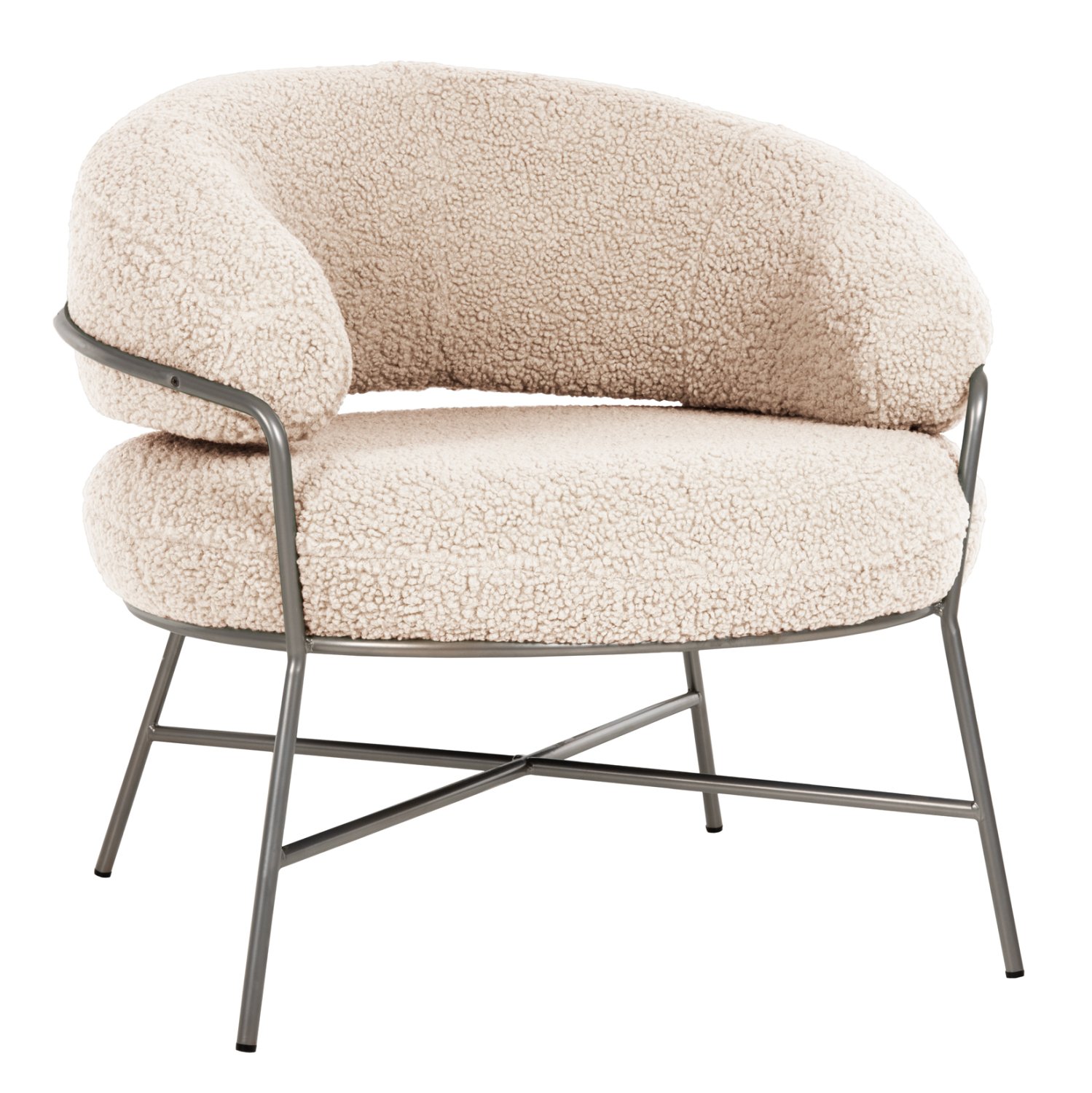 polythrona-fb9863923-apo-mpoykle-leyko-m ΠΟΛΥΘΡΟΝΑ TRUDI HM8639.23 ΑΠΟ ΜΠΟΥΚΛΕ ΛΕΥΚΟ ΜΕ ΑΣΗΜΙ ΣΚΕΛΕΤΟ 84x79x76Υ εκ. - Image 1