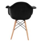 ΠΟΛΥΘΡΟΝΑ MIRTO HM8720.04 ΜΕ ΞΥΛΙΝΑ ΠΟΔΙΑ & ΒΕΛΟΥΔΟ ΜΑΥΡΟ 62x62x80Υ εκ. - Image 6