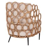 ΠΟΛΥΘΡΟΝΑ RINGER HM9341 ΑΠΟ RATTAN-ΜΕΤΑΛΛΟ ΦΥΣΙΚΟ ΧΡΩΜΑ 65x69x86Y εκ. - Image 5
