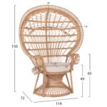 ΠΟΛΥΘΡΟΝΑ ROYAL PEACOCK HM9342 RATTAN ΣΕ ΦΥΣΙΚΟ-ΜΑΞΙΛΑΡΙ ΜΠΕΖ 114x72x150Yεκ. - Image 2