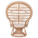ΠΟΛΥΘΡΟΝΑ ROYAL PEACOCK HM9342 RATTAN ΣΕ ΦΥΣΙΚΟ-ΜΑΞΙΛΑΡΙ ΜΠΕΖ 114x72x150Yεκ. - Image 3
