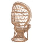 ΠΟΛΥΘΡΟΝΑ ROYAL PEACOCK HM9342 RATTAN ΣΕ ΦΥΣΙΚΟ-ΜΑΞΙΛΑΡΙ ΜΠΕΖ 114x72x150Yεκ. - Image 5