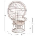 ΠΟΛΥΘΡΟΝΑ ROYAL PEACOCK HM9342.02 RATTAN ΣΕ ΛΕΥΚΟ-ΜΑΞΙΛΑΡΙ ΛΕΥΚΟ 114x72x150Yεκ. - Image 2