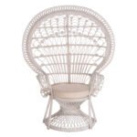 ΠΟΛΥΘΡΟΝΑ ROYAL PEACOCK HM9342.02 RATTAN ΣΕ ΛΕΥΚΟ-ΜΑΞΙΛΑΡΙ ΛΕΥΚΟ 114x72x150Yεκ. - Image 3