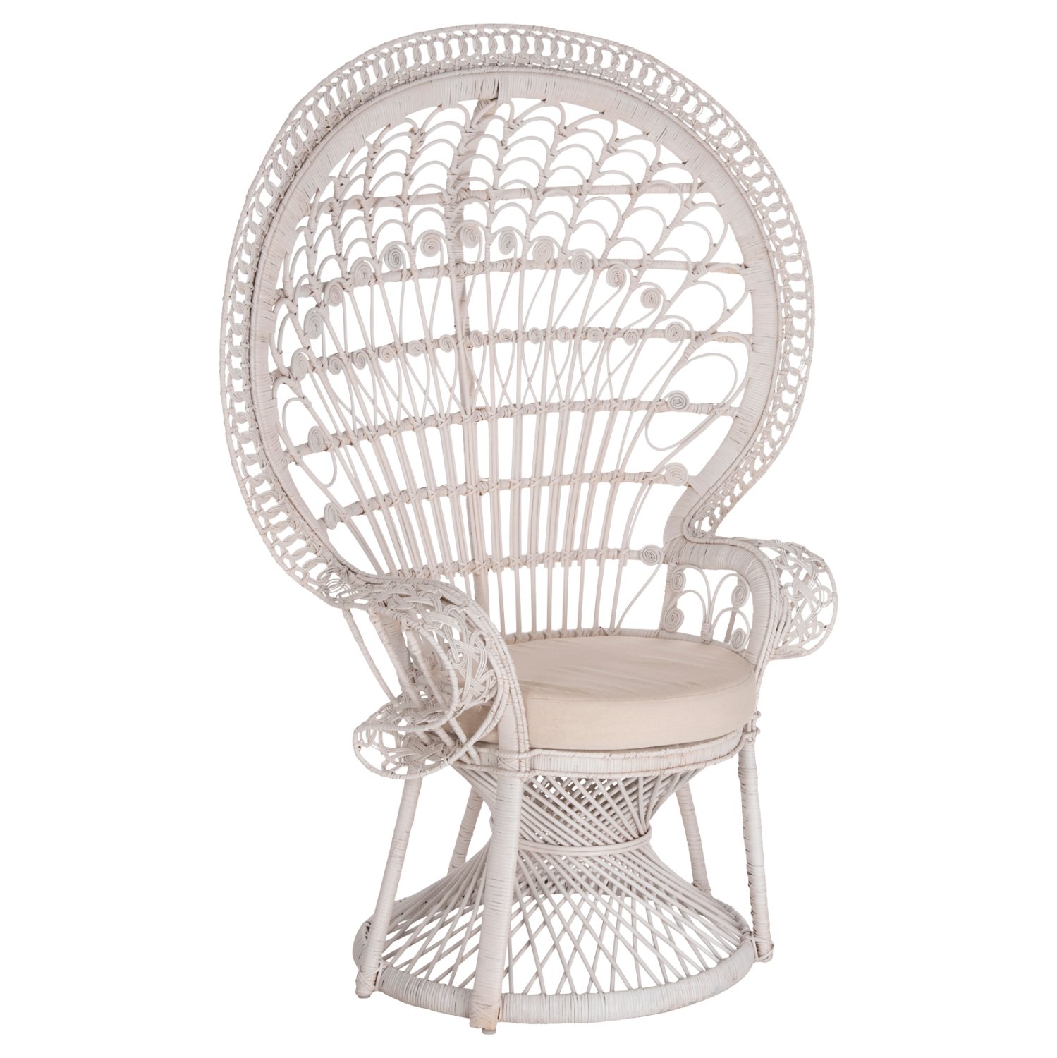 polythrona-fb9934202-rattan-se-leyko-max ΠΟΛΥΘΡΟΝΑ ROYAL PEACOCK HM9342.02 RATTAN ΣΕ ΛΕΥΚΟ-ΜΑΞΙΛΑΡΙ ΛΕΥΚΟ 114x72x150Yεκ. - Image 1