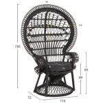 ΠΟΛΥΘΡΟΝΑ ROYAL PEACOCK HM9342.03 RATTAN ΜΑΥΡΟ-ΜΑΞΙΛΑΡΙ ΜΑΥΡΟ 114x72x150Yεκ. - Image 2