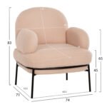 ΠΟΛΥΘΡΟΝΑ AGNES HM9525.20 ΕΚΡΟΥ ΜΠΟΥΚΛΕ-ΜΑΥΡΑ ΜΕΤΑΛΛΙΚΑ ΠΟΔΙΑ 74x71x83Υεκ. - Image 2