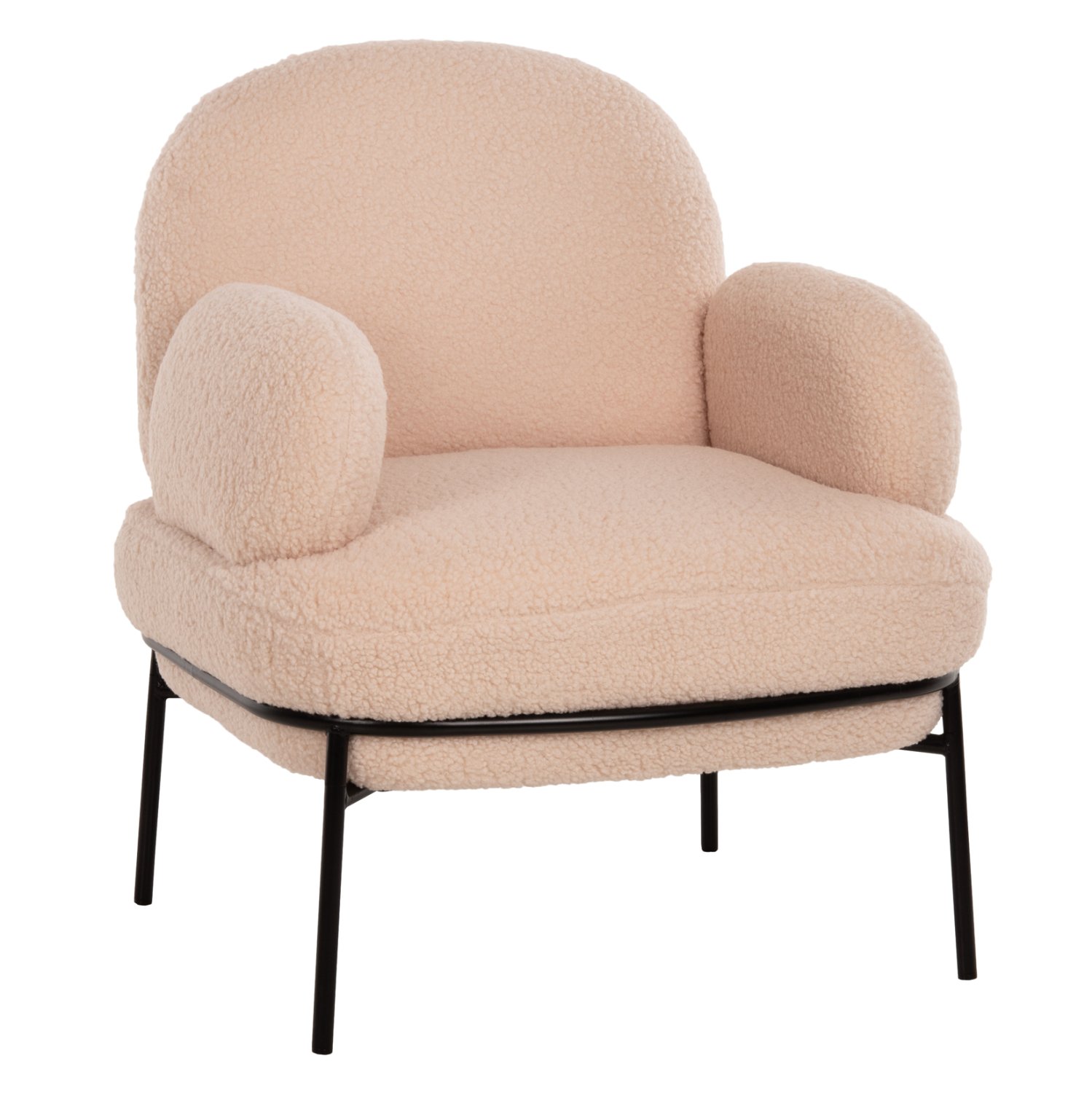 polythrona-fb9952520-ekroy-mpoykle-mayra ΠΟΛΥΘΡΟΝΑ AGNES HM9525.20 ΕΚΡΟΥ ΜΠΟΥΚΛΕ-ΜΑΥΡΑ ΜΕΤΑΛΛΙΚΑ ΠΟΔΙΑ 74x71x83Υεκ. - Image 1