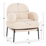 ΠΟΛΥΘΡΟΝΑ AGNES HM9525.23 ΛΕΥΚΟ ΜΠΟΥΚΛΕ-ΜΑΥΡΑ ΜΕΤΑΛΛΙΚΑ ΠΟΔΙΑ 74x71x83Υεκ. - Image 2