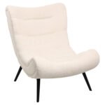 ΠΟΛΥΘΡΟΝΑ BRYM HM9605.06 ΕΚΡΟΥ ΜΠΟΥΚΛΕ ΥΦΑΣΜΑ-ΜΑΥΡΑ ΞΥΛΙΝΑ ΠΟΔΙΑ 97x80x100Υ εκ.