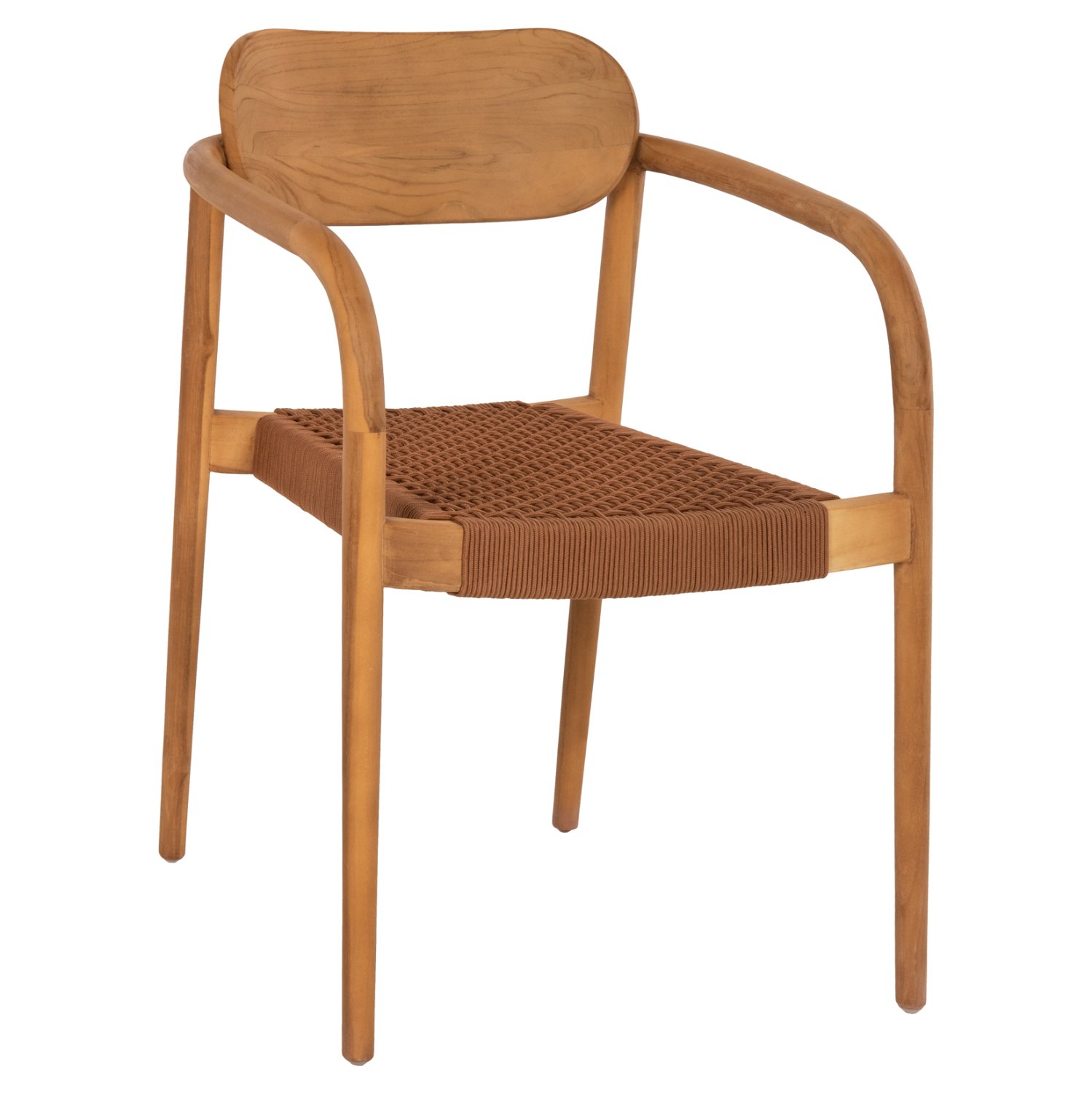 polythrona-fb9963601-xylo-teak-fysiko-ka ΠΟΛΥΘΡΟΝΑ OSLO HM9636.01 ΞΥΛΟ TEAK ΦΥΣΙΚΟ & ΚΑΦΕ ΣΧΟΙΝΙ 55x54x80Y εκ. - Image 1