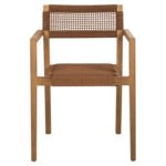 ΠΟΛΥΘΡΟΝΑ CHARLOTTE HM9637.01 ΞΥΛΟ TEAK ΦΥΣΙΚΟ & ΚΑΦΕ ΣΧΟΙΝΙ 59x54x83Y εκ. - Image 3