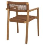ΠΟΛΥΘΡΟΝΑ CHARLOTTE HM9637.01 ΞΥΛΟ TEAK ΦΥΣΙΚΟ & ΚΑΦΕ ΣΧΟΙΝΙ 59x54x83Y εκ. - Image 5