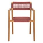 ΠΟΛΥΘΡΟΝΑ CHARLOTTE HM9637.06 ΞΥΛΟ TEAK ΦΥΣΙΚΟ & ΡΟΖ ΣΧΟΙΝΙ 59x54x83Y εκ. - Image 3