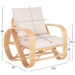 ΠΟΛΥΘΡΟΝΑ BARONESS HM9813 ΦΥΣΙΚΟ RATTAN ΚΑΙ ΛΕΥΚΑ ΜΑΞΙΛΑΡΙΑ 81x90x92Yεκ. - Image 2