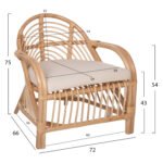 ΠΟΛΥΘΡΟΝΑ FEMUR HM9837 RATTAN ΣΕ ΦΥΣΙΚΟ- ΛΕΥΚΟ ΜΑΞΙΛΑΡΙ 72x66x75Υεκ. - Image 2
