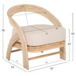 ΠΟΛΥΘΡΟΝΑ DONITA HM9838 RATTAN ΦΥΣΙΚΟ ΜΕ ΛΕΥΚΟ ΜΑΞΙΛΑΡΙ 67x74x78Υεκ. - Image 2