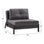 ΠΟΛΥΘΡΟΝΑ ΚΡΕΒΑΤΙ ΑΠΟ ΒΕΛΟΥΔΟ ΓΚΡΙ HM3078.11 95x92x66Υ εκ. - Image 2