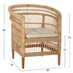 ΠΟΛΥΘΡΟΝΑ MALAWI HM9635.04 ΞΥΛΟ ΜΑΟΝΙ ΕΠΕΝΔΥΣΗ RATTAN ΛΕΥΚΟ ΜΑΞΙΛΑΡΙ ΚΑΘΙΣΜΑΤΟΣ 80x70x86Υεκ. - Image 2