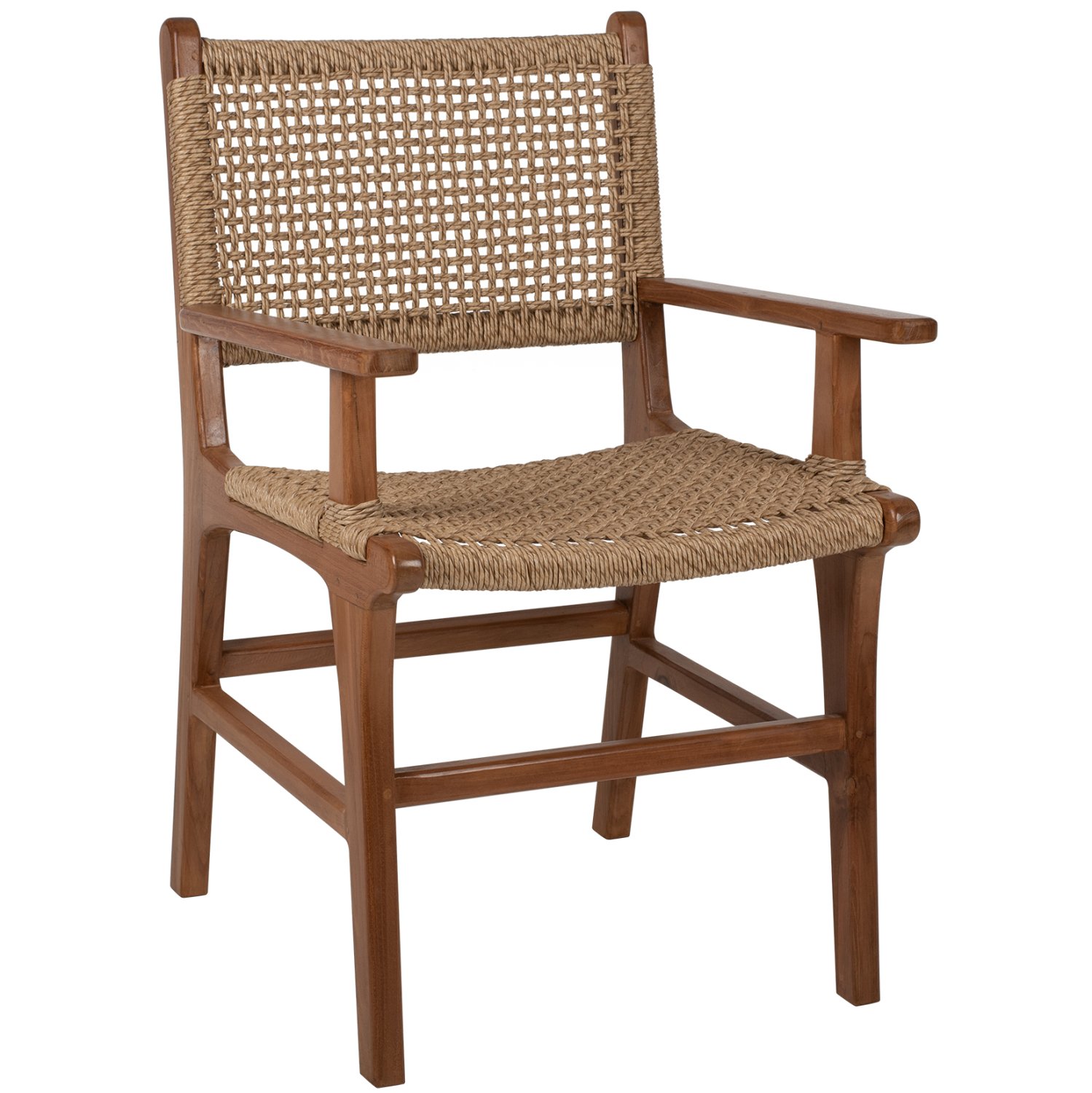polythrona-masif-xylo-teak-karydi-fysiko ΠΟΛΥΘΡΟΝΑ ΜΑΣΙΦ ΞΥΛΟ ΤEAK ΦΥΣΙΚΟ RATTAN ΣΧΟΙΝΙ 54Χ58Χ88Υεκ.HM9385.01 - Image 1