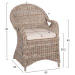 ΠΟΛΥΘΡΟΝΑ ΜΕ ΕΚΡΟΥ ΜΑΞΙΛΑΡΙ KEYLA HM9536 ΚΑΦΕ RATTAN 63x65x87Υεκ. - Image 2