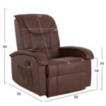 ΠΟΛΥΘΡΟΝΑ RELAX ΜΕ ΜΗΧΑΝΙΣΜΟ MASSAGE ROCCA HM0026.03 PU ΚΑΦΕ ΣΚΟΥΡΟ 80x96x97 εκ. - Image 2