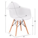 ΠΟΛΥΘΡΟΝΑ ΜΕ ΞΥΛΙΝΑ ΠΟΔΙΑ & ΚΑΘΙΣΜΑ ΛΕΥΚΟ MIRTO HM005.01 64x60x81 εκ. - Image 2