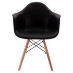 ΠΟΛΥΘΡΟΝΑ ΜΕ ΞΥΛΙΝΑ ΠΟΔΙΑ & ΚΑΘΙΣΜΑ ΜΑΥΡΟ MIRTO HM005.02  64x60x81 εκ. - Image 3