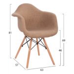 ΠΟΛΥΘΡΟΝΑ ΜΕ ΞΥΛΙΝΑ ΠΟΔΙΑ & ΜΕ ΥΦΑΣΜΑ ΜΠΕΖ MIRTO HM005.63 63x57x81 εκ. - Image 2