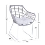 ΠΟΛΥΘΡΟΝΑ ΜΕΤΑΛΛΙΚΗ RADLEY ΑΣΠΡΟ ΜΑΤ & ΓΚΡΙ WICKER HM5300.02 - Image 2