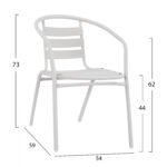 ΠΟΛΥΘΡΟΝΑ LAURA ΜΕΤΑΛΛΙΚΗ ΛΕΥΚΗ ΜΕ ΦΕΤΕΣ ΑΛΟΥΜΙΝΙΟΥ HM5037.02 54x59x73Υ εκ. - Image 2