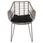 ΠΟΛΥΘΡΟΝΑ ΜΕΤΑΛΛΙΚΗ ΜΕ ΜΑΣΙΦ ΣΚΕΛΕΤΟ ΜΑΥΡΟ ΜΑΤ ΜΕ WICKER ΓΚΡΙ MOKA 60x56x84Υ εκ.HM5300.10 - Image 3