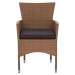 ΠΟΛΥΘΡΟΝΑ ΜΕΤΑΛΛΙΚΗ NISHA ΜΕ ΜΑΞΙΛΑΡΙ WICKER ΚΑΦΕ-ΜΟΚΑ 58x60x87 εκ. HM5684.02 - Image 3