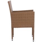 ΠΟΛΥΘΡΟΝΑ ΜΕΤΑΛΛΙΚΗ NISHA ΜΕ ΜΑΞΙΛΑΡΙ WICKER ΚΑΦΕ-ΜΟΚΑ 58x60x87 εκ. HM5684.02 - Image 4