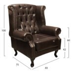 ΠΟΛΥΘΡΟΝΑ-ΜΠΕΡΖΕΡΑ T.CHESTERFIELD POLINA HM0053.01 PU ΣΚ.ΚΑΦΕ 83x75x107 εκ. - Image 2