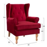 ΠΟΛΥΘΡΟΝΑ ΜΠΕΡΖΕΡΑ ΚΟΚΚΙΝΟ ΒΕΛΟΥΔΟ BRANDON 81Χ83Χ101Υ εκ.HM3073.14 - Image 2